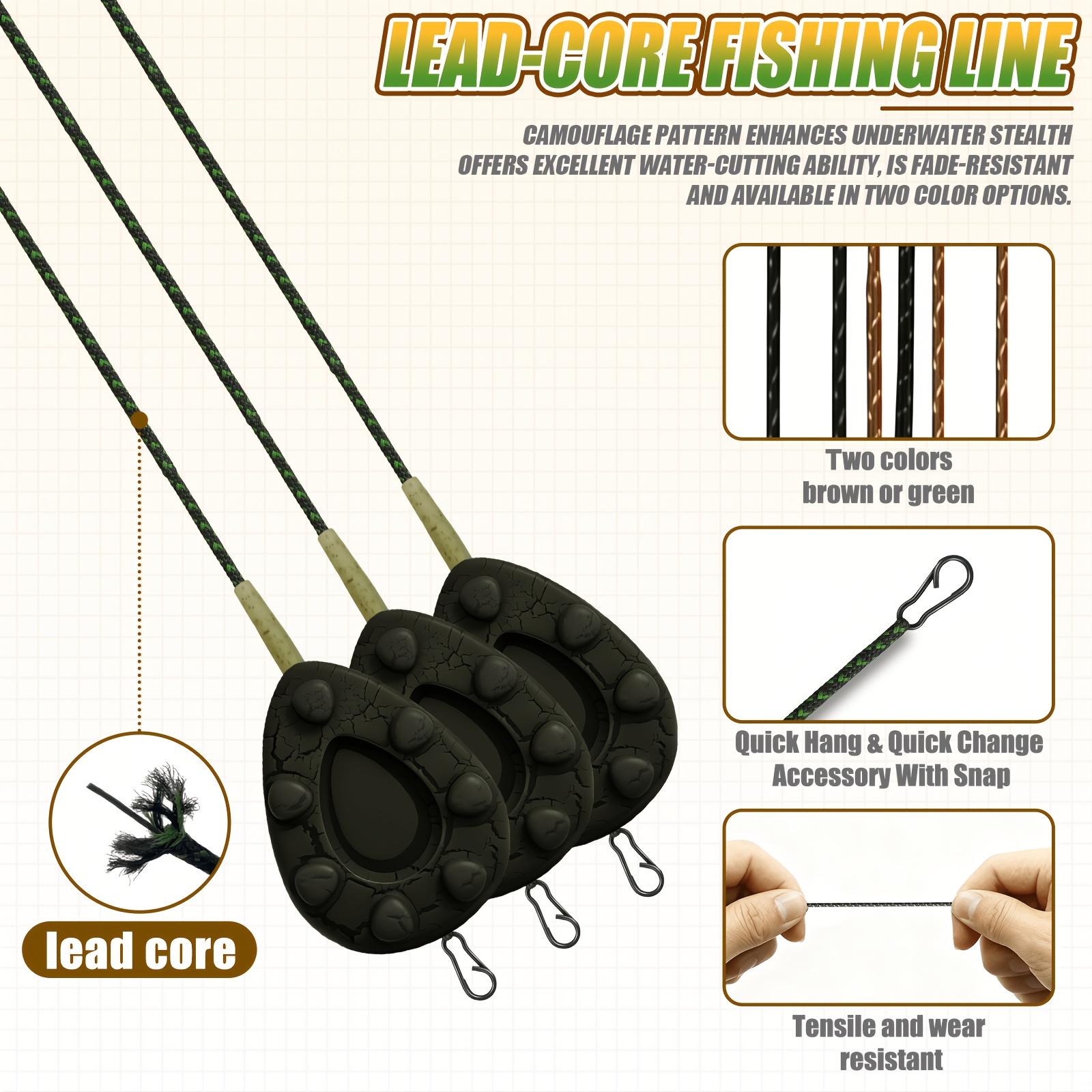 Carp Fishing Leadcore Leaders  - Leader Line 评论和价格
