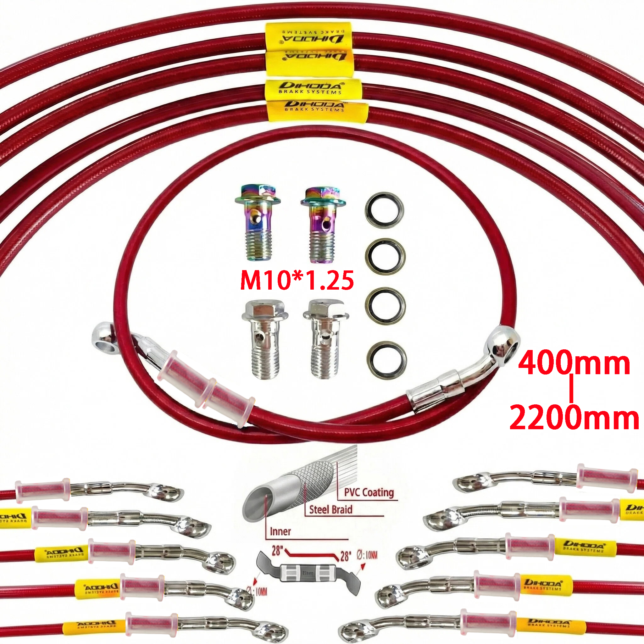 Universal 400-2400mm Motorcycl - Braided Line 评论和价格
